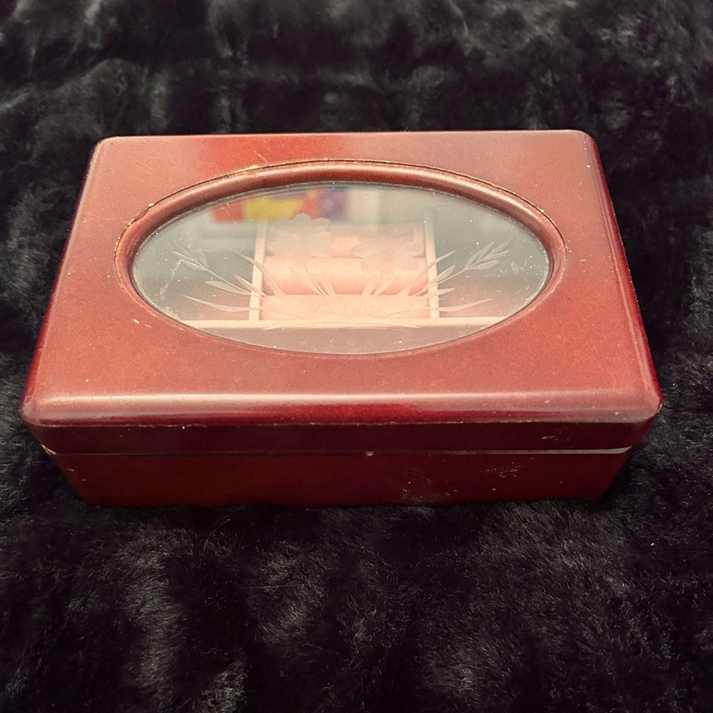 Antique Elegant Red Jewelry Box